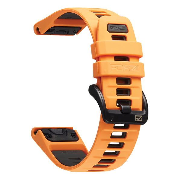 Forza Elite 22mm EasyFit Evolve Series Watch Strap for Garmin – Amber Orange / Charcoal