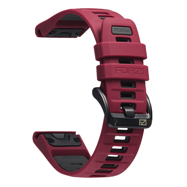 Forza Elite 22mm EasyFit Evolve Series Watch Strap for Garmin – Wine Red / Charcoal