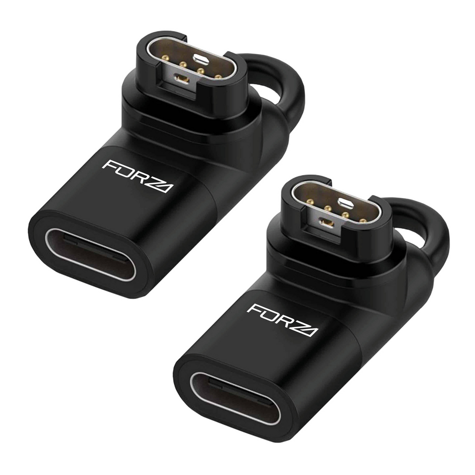 Forza 90 Degree USB-C to Garmin Watch Charger Adapter (2 Pack)