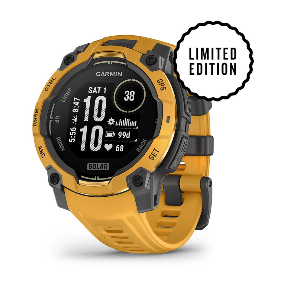 Garmin Instinct 3 45mm Solar - Sunburst with Sunburst/Grey Silicone Band