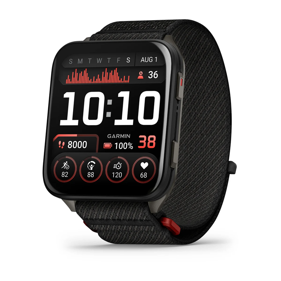 Garmin Venu X1 - Black with Slate Titanium Caseback and Black Comfortfit Nylon Band