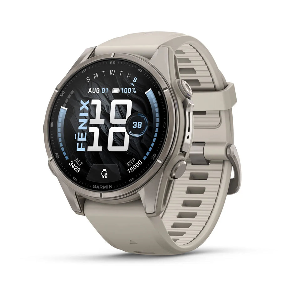 Garmin Fenix 9 - 43 mm - Titanium with Fog Grey Silicone Band