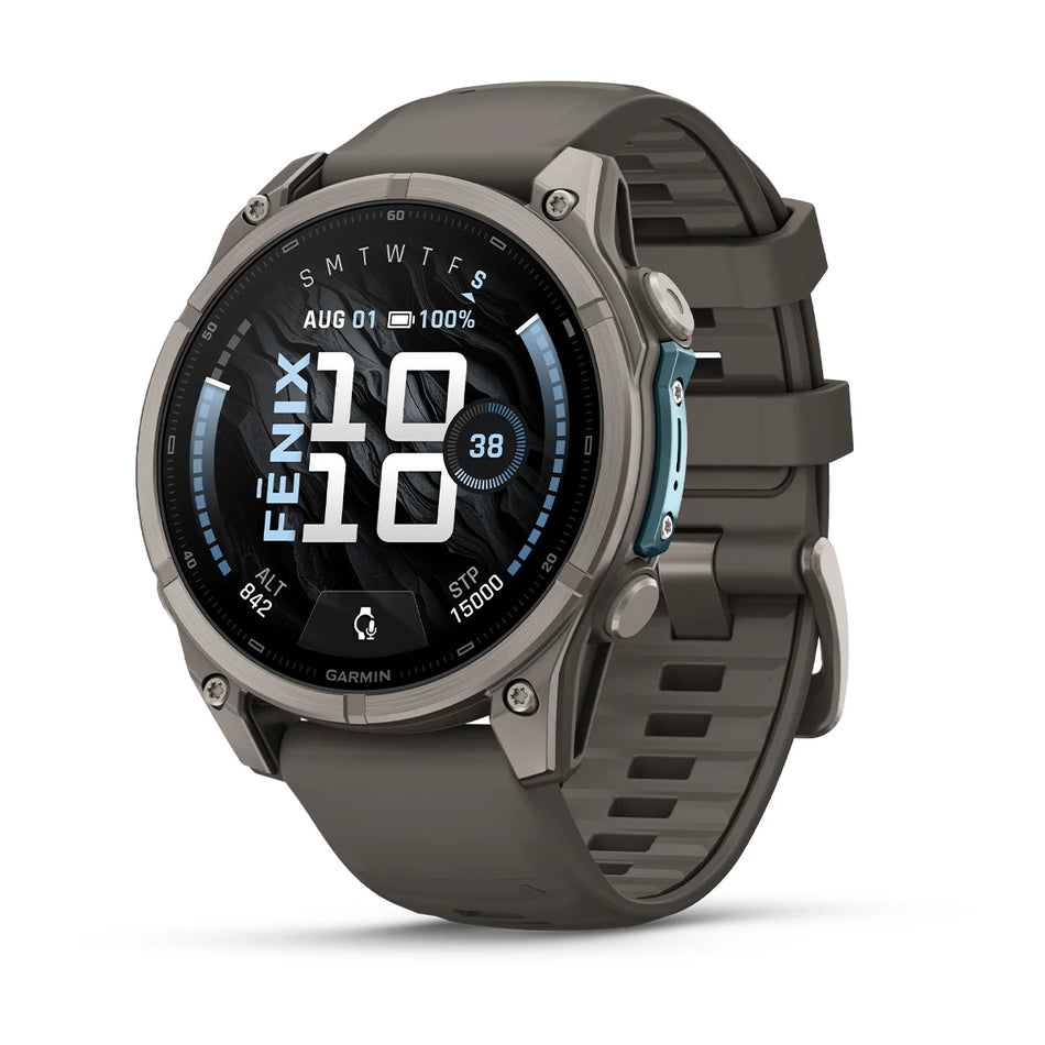 Garmin Fenix 9 - 47 mm - Titanium with Pepple Grey Silicone Band