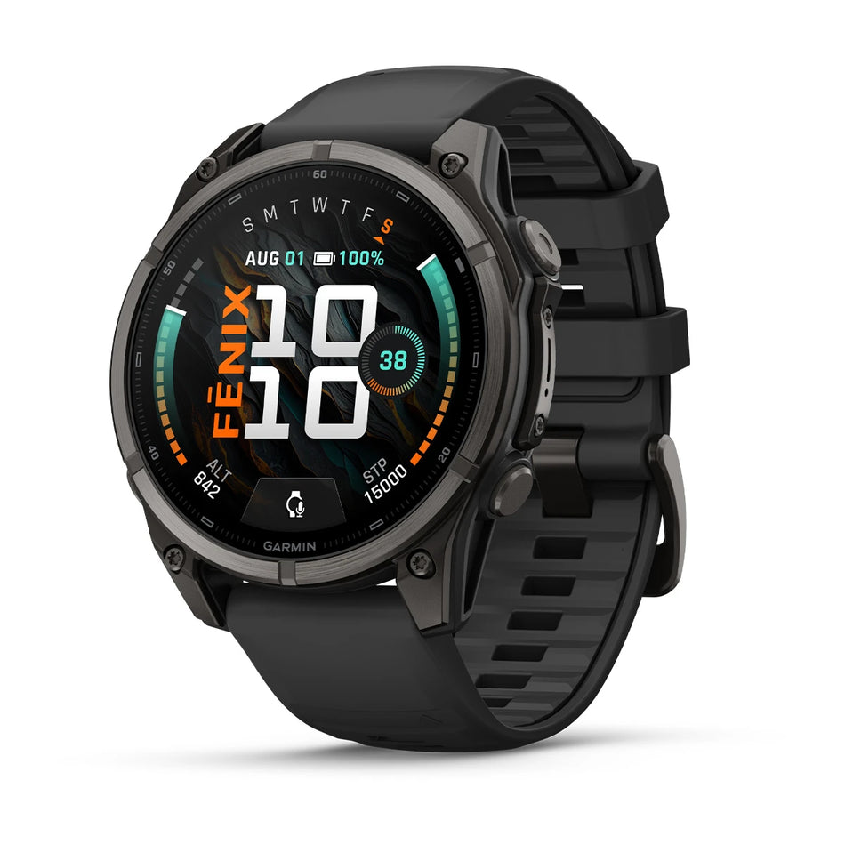 Garmin Fenix 9 - 47 mm - Carbon Grey DLC Titanium with Black Silicone Band