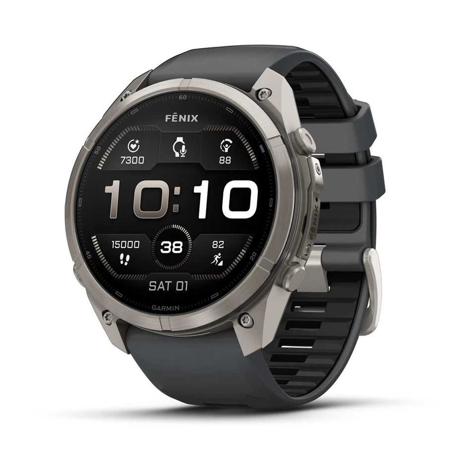 Garmin - Fenix 9 Pro – 51mm Titanium with Graphite/Black Silicone Band