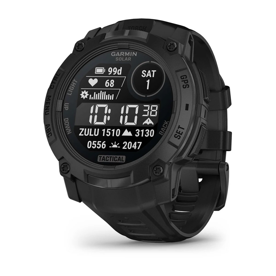 Garmin Instinct 3 - 50mm Solar Tactical Edition - Black with Black Silicone Band