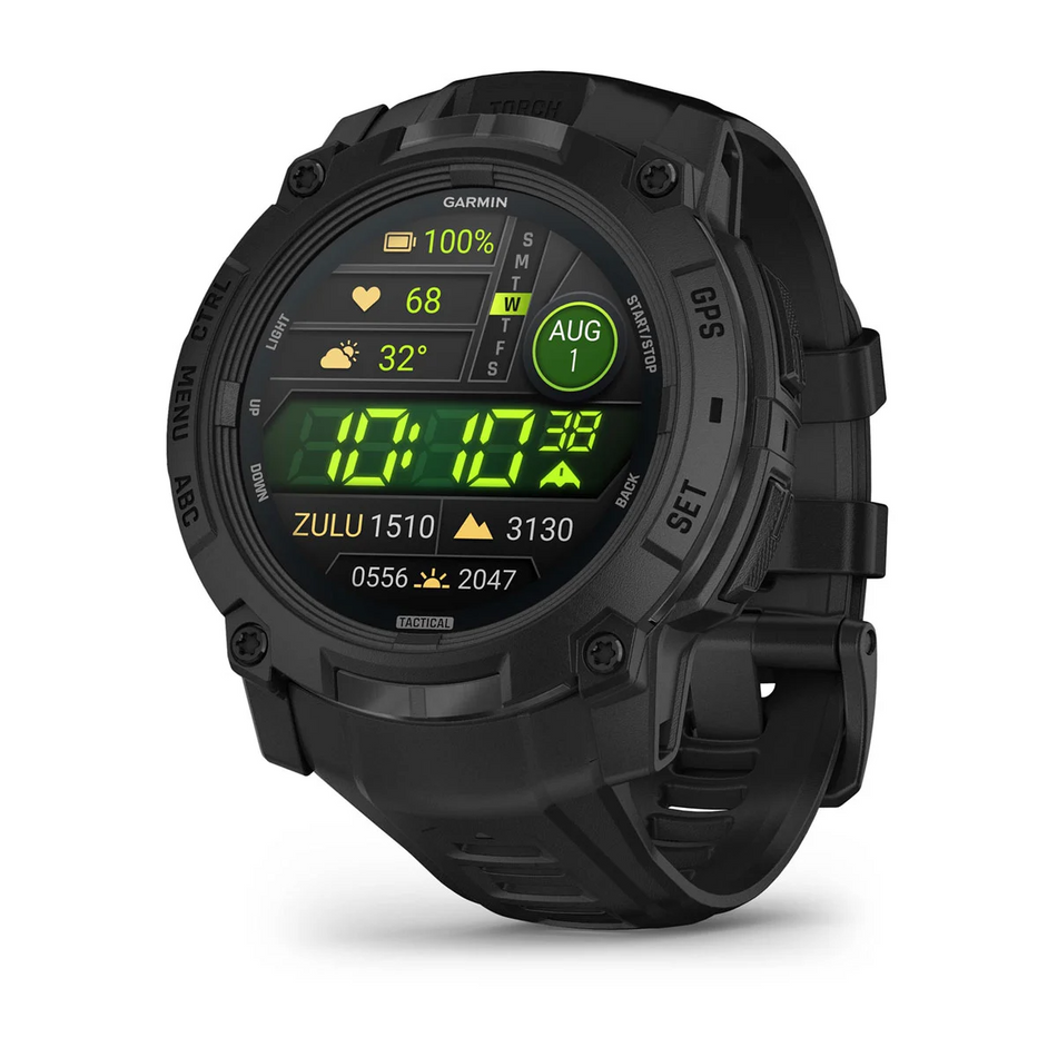 Garmin Instinct 3 - 50mm Amoled Tactical Edition - Black with Black Silicone Band