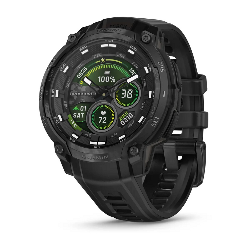 Garmin Instinct Crossover Amoled – Tactical Edition Black with Black Silicone Band