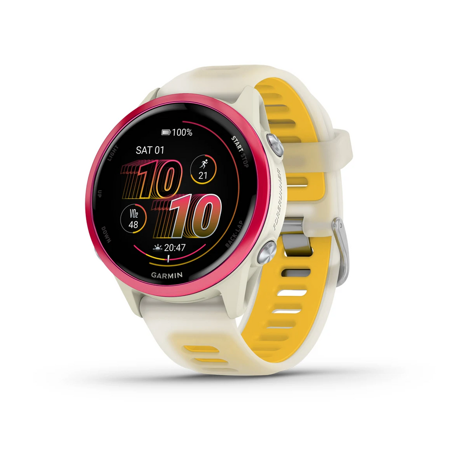 Garmin Forerunner 570 - 42mm - Raspberry Aluminium with Translucent Bone/Mango Band