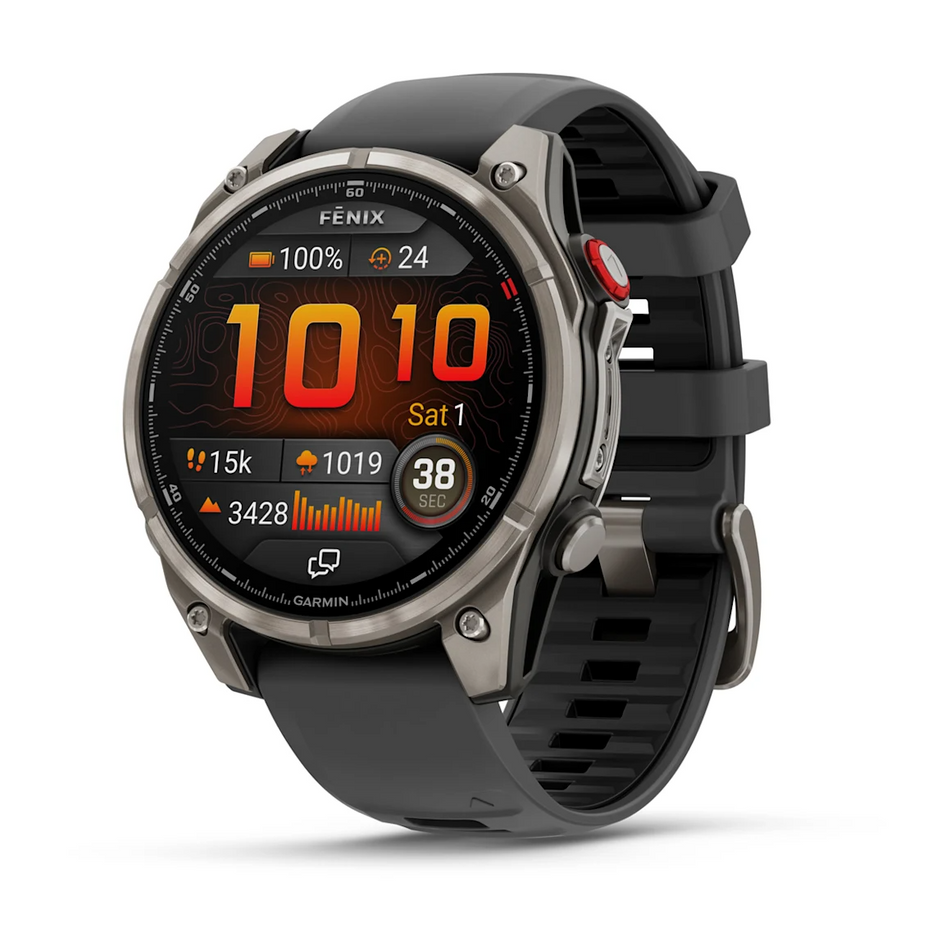 Garmin Fenix 8 Pro - 47mm - AMOLED Sapphire - Titanium with Graphite/Black Silicone Band