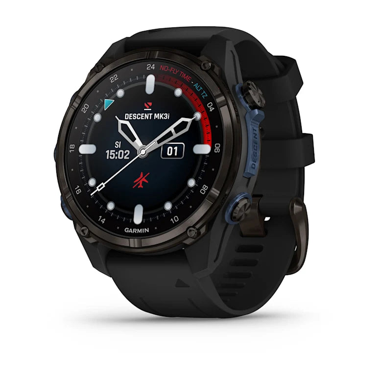 Garmin Descent MK3i 43mm - Carbon Gray DLC Titanium with Black Silicone Band