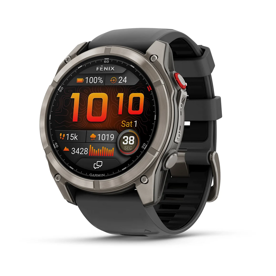 Garmin Fenix 8 Pro - 51mm - AMOLED Sapphire - Titanium with Graphite/Black Silicone Band