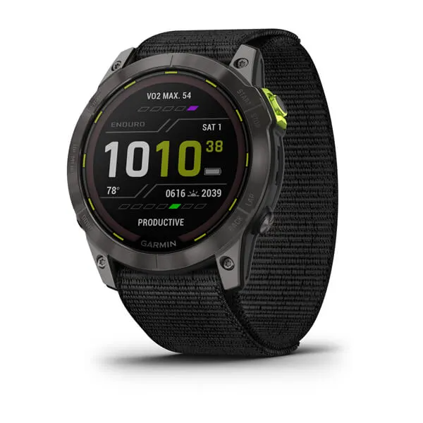 Garmin Enduro 2 - Carbon Grey DLC Titanium with Black UltraFit Nylon Strap