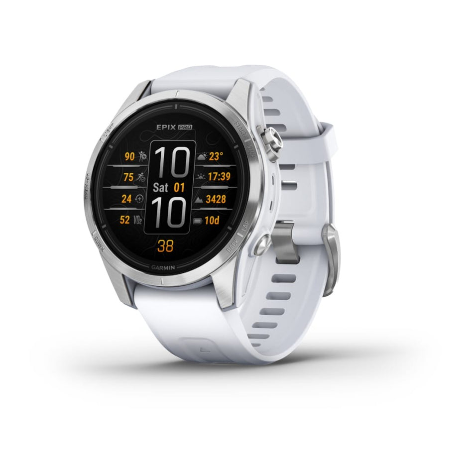 Garmin Epix Pro (Gen 2) 42 mm - Silver Stainless Steel with Whitestone Band