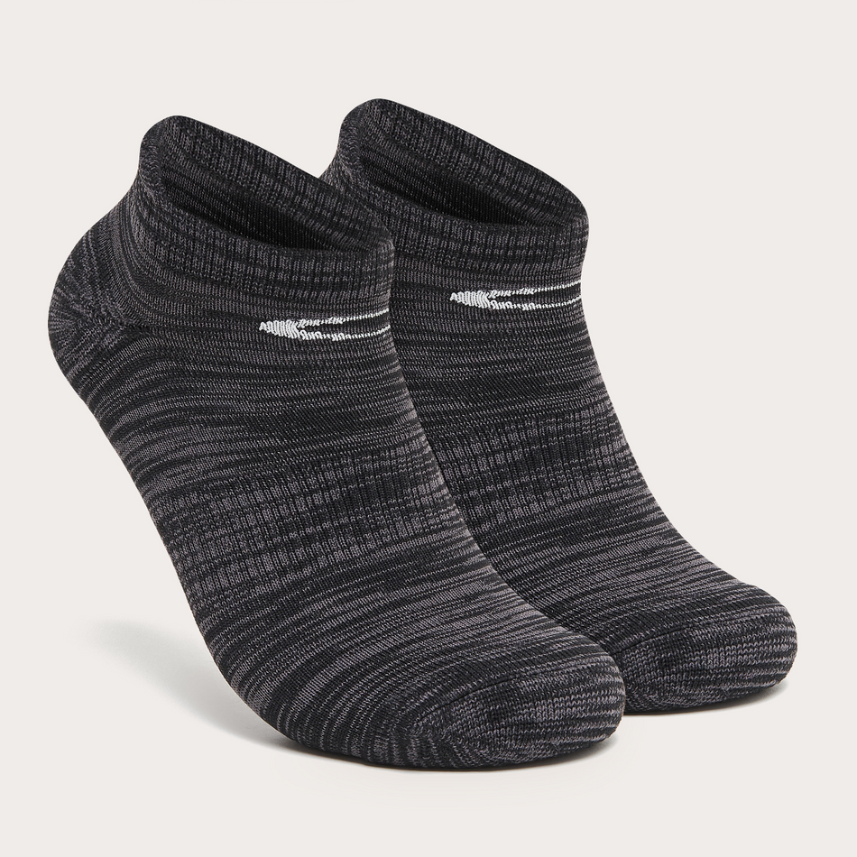 Oakley Ankle TAB Socks - Black/Uniform Grey HTHR - Large