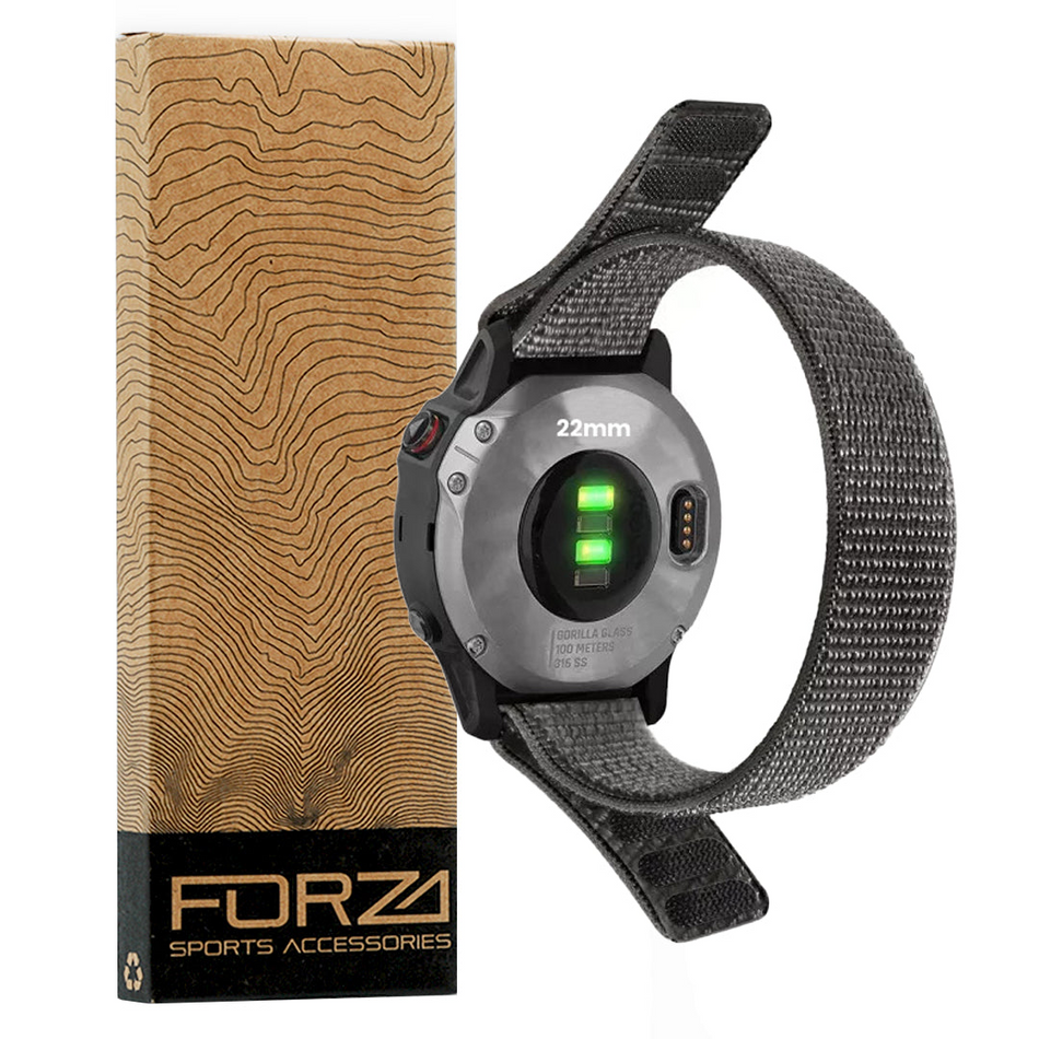 Forza Elite 20mm Nylon Watch Strap - Garmin - Grey