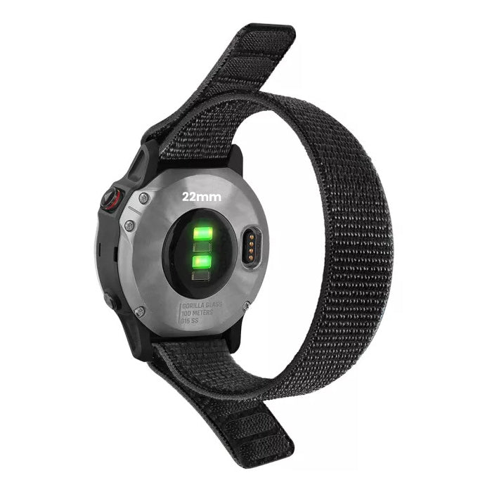 Forza Elite 22mm Nylon Watch Strap - Garmin - Black