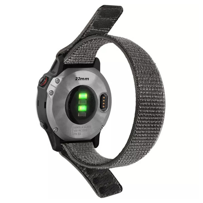 Forza Elite 22mm Nylon Watch Strap - Garmin - Grey