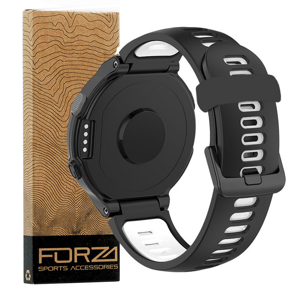 Forza Watch Strap - Garmin Forerunner 220/230/235/620/630/735XT & More - Black White