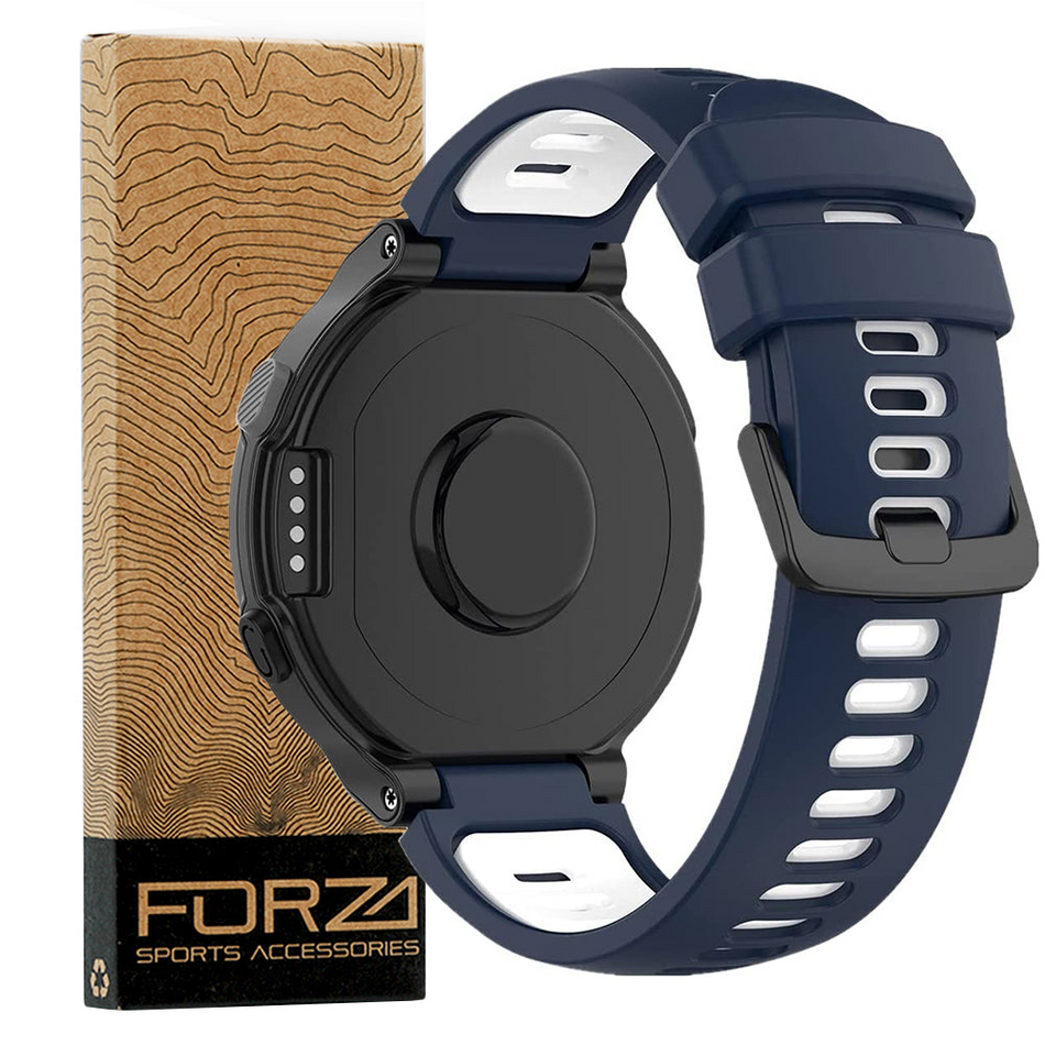 Forza Watch Strap - Garmin Forerunner 220/230/235/620/630/735XT & More - Blue White