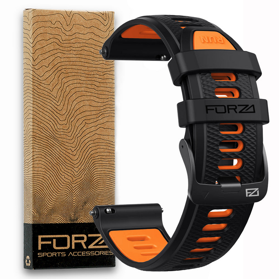Forza Elite 20mm Quick Release Two-Tone Watch Strap - Black/Orange