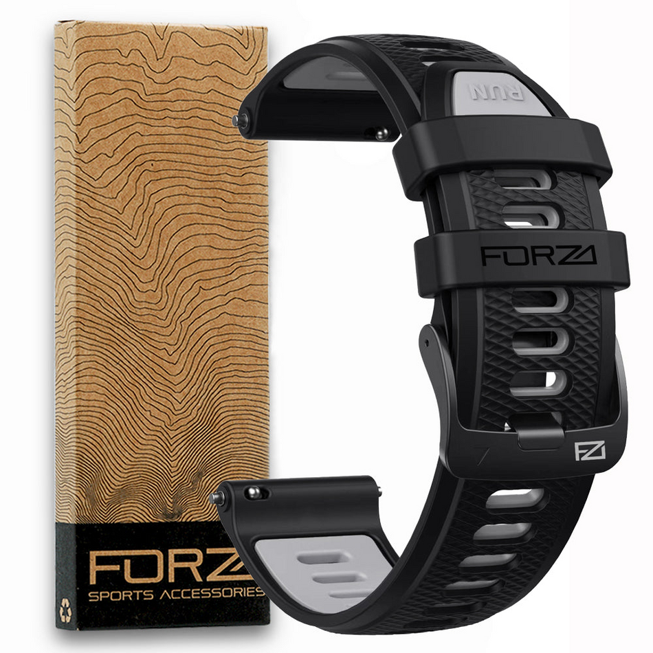 Forza Elite 20mm Quick Release Two-Tone Watch Strap - Black/Grey