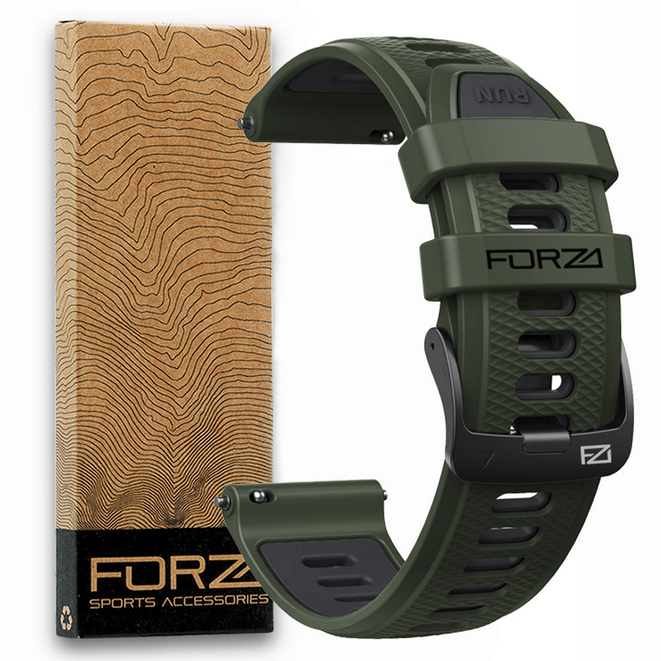 Forza Elite 20mm Quick Release Two-Tone Watch Strap - Army/Black