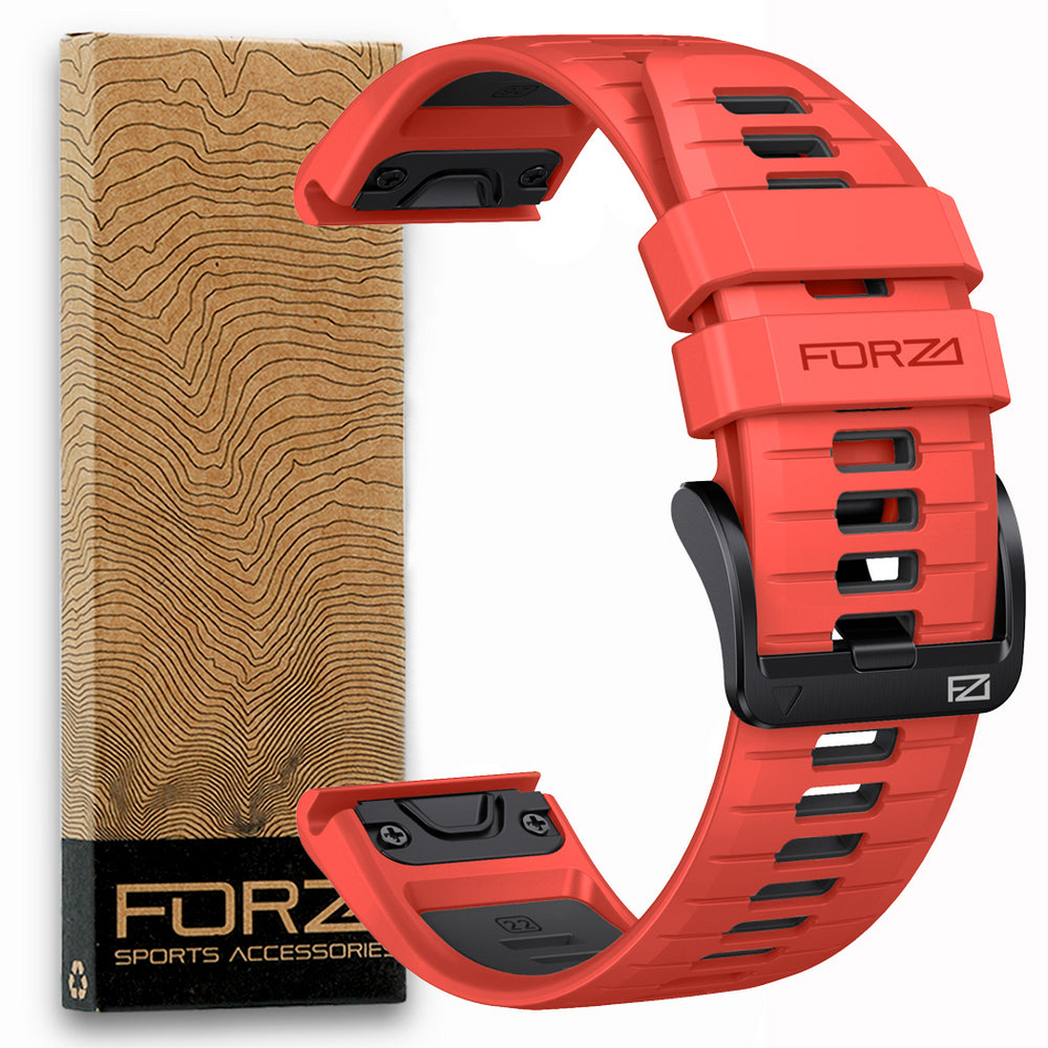 Forza Elite 22mm EasyFit Two-Tone Watch Strap - Garmin - Red/Grey