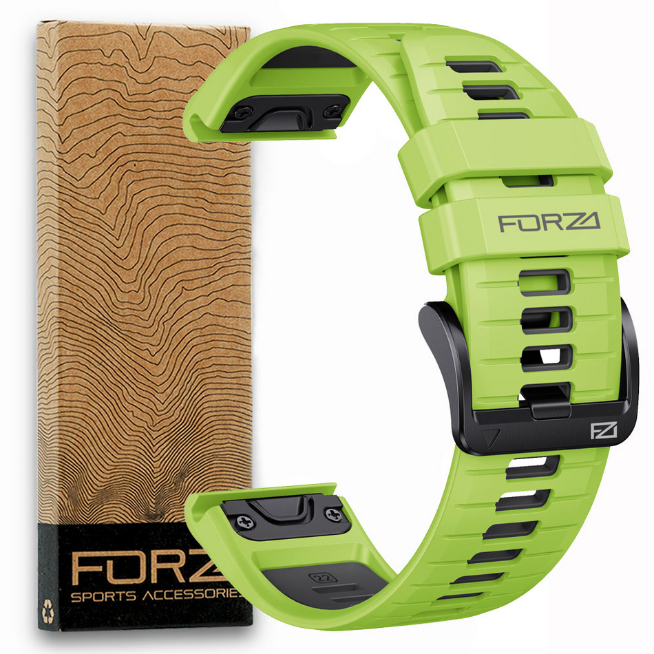 Forza Elite 22mm EasyFit Two-Tone Watch Strap - Garmin - Lime/Black