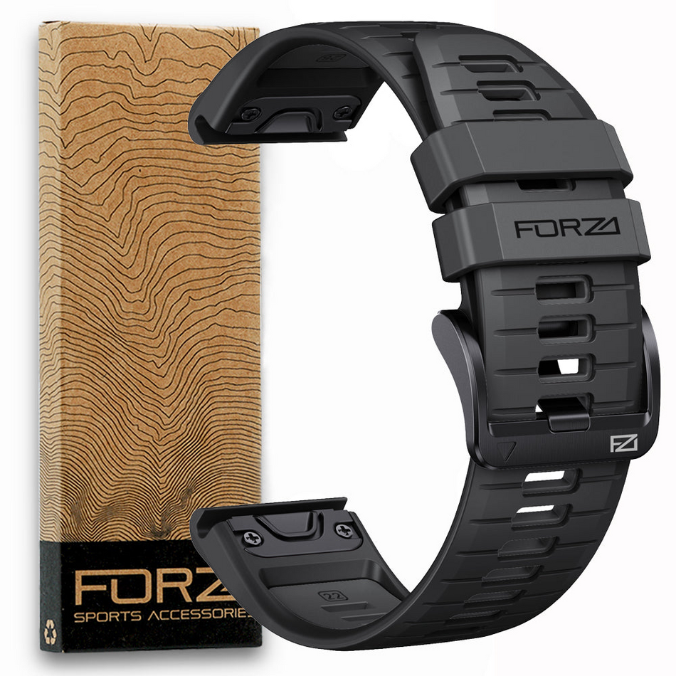 Forza Elite 22mm EasyFit Two-Tone Watch Strap - Garmin - Black/Grey