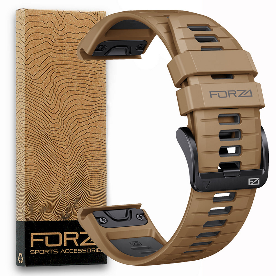 Forza Elite 22mm EasyFit Two-Tone Watch Strap - Garmin - Khaki/Grey