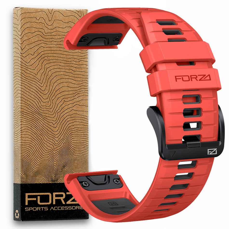 Forza Elite 26mm EasyFit Two-Tone Watch Strap - Garmin - Red/Grey