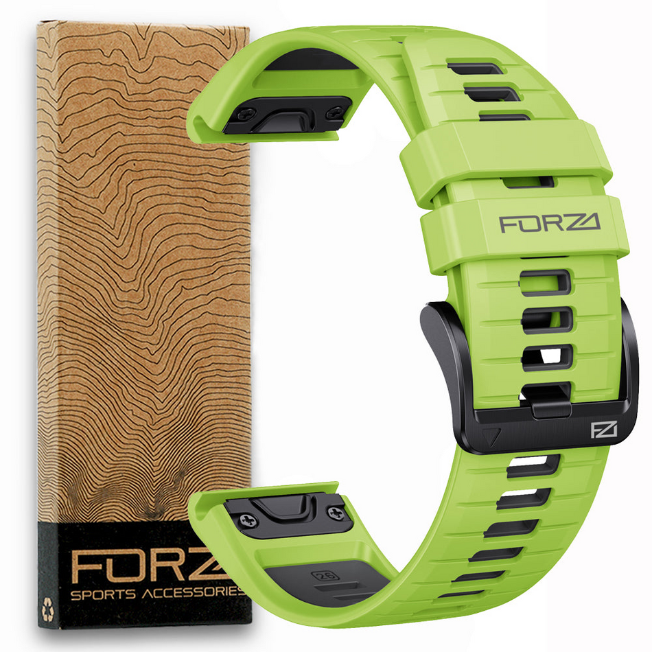 Forza Elite 26mm EasyFit Two-Tone Watch Strap - Garmin - Lime/Black
