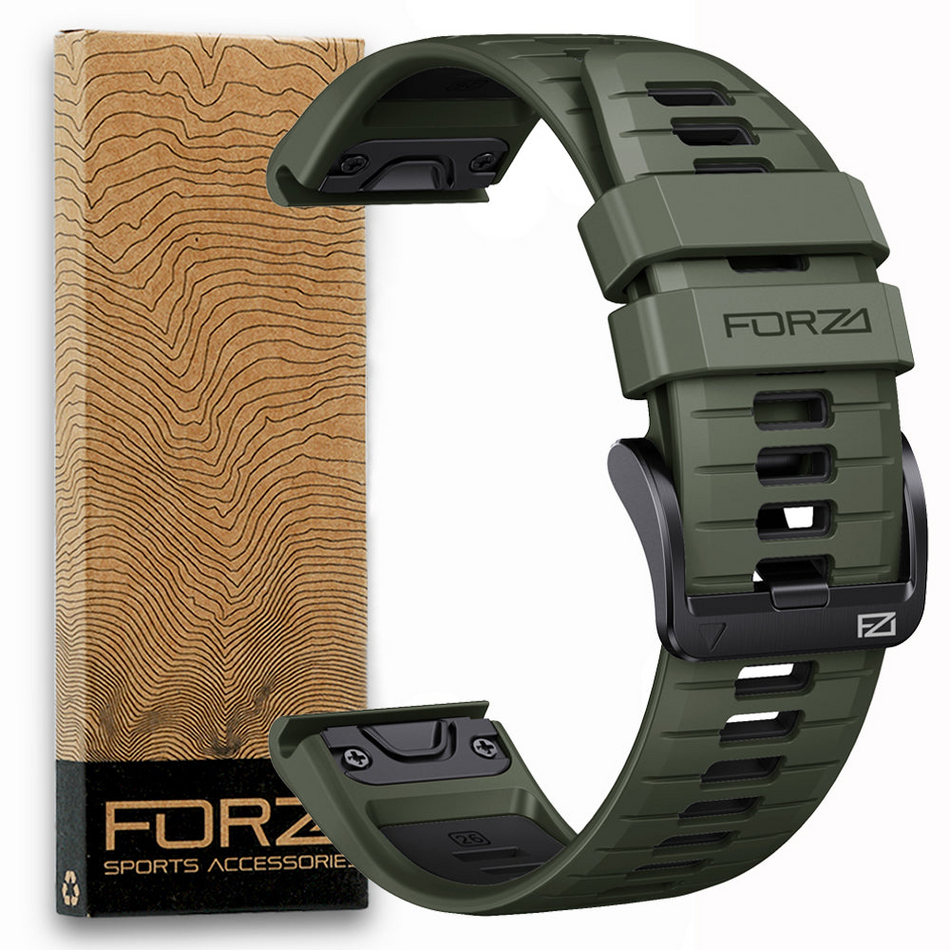 Forza Elite 26mm EasyFit Two-Tone Watch Strap - Garmin - Army/Black