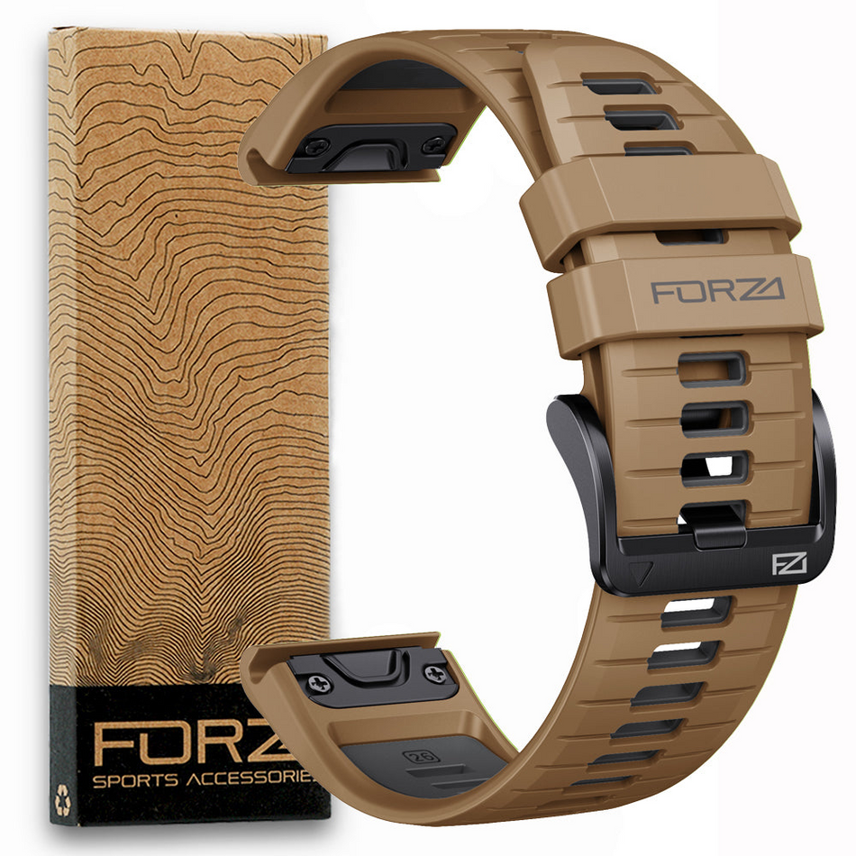 Forza Elite 26mm EasyFit Two-Tone Watch Strap - Garmin - Khaki/Grey