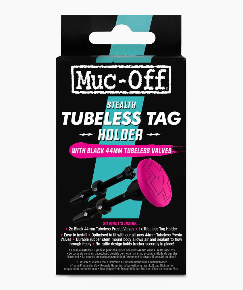 Muc-Off Tubeless Secure Tag Mount with 2x 44mm Valves - Black