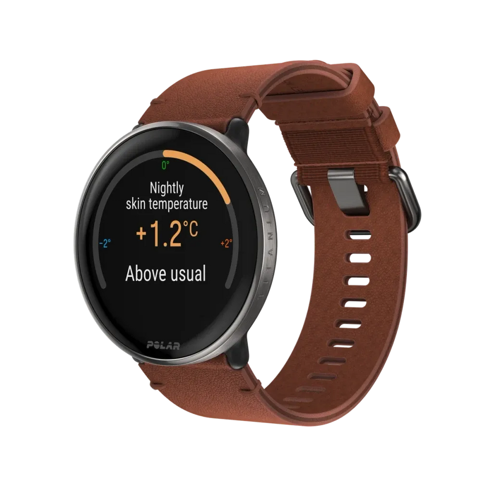 Polar Ignite 3 Amoled - Titanium Bezel/Brown Leather (M/L)