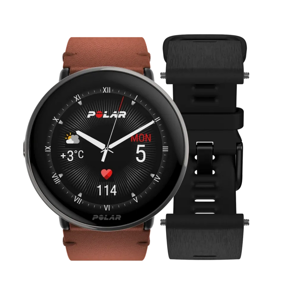 Polar Ignite 3 Amoled - Titanium Bezel/Brown Leather (M/L)