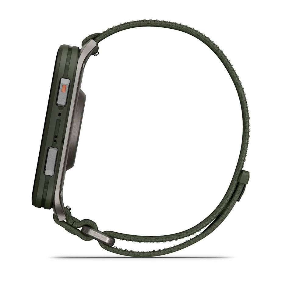 Garmin Venu X1 - Moss with Titanium Caseback and Moss ComfortFit Nylon Band