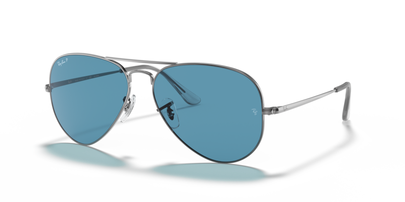 Ray-Ban - Aviator Metal II - Gunmetal/Polarized Blue Classic - 58