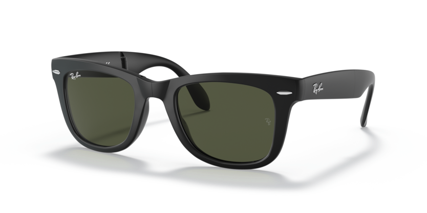 Ray-Ban - Folding Wayfarer - Black/Green Classic G-15 - 50