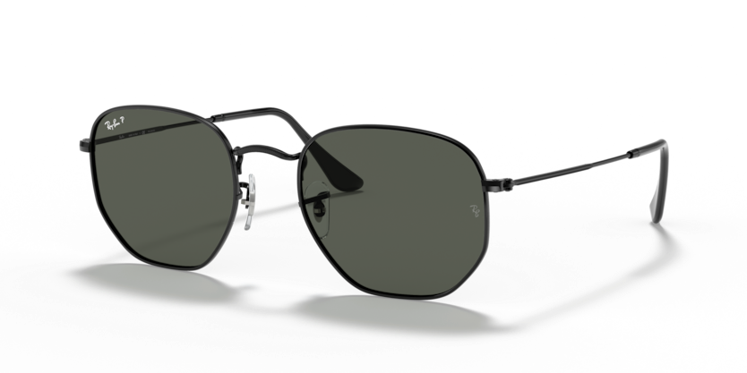 Ray-Ban - Hexagonal - Black/Polarized Green G-15 - 51