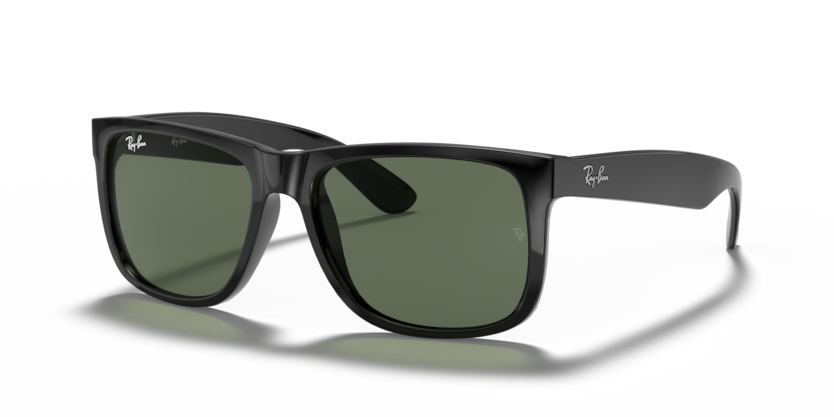 Ray-Ban - Justin - Black on Gold/Dark Green - 55