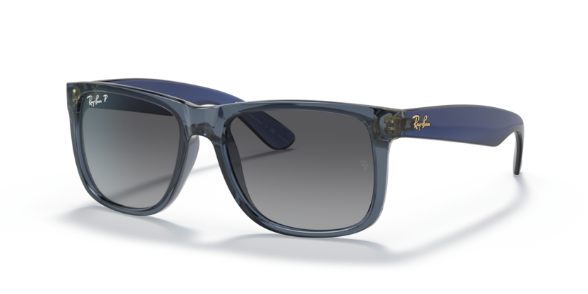 Ray-Ban - Justin - Transparent Blue/Polarized Grey Gradient - 54