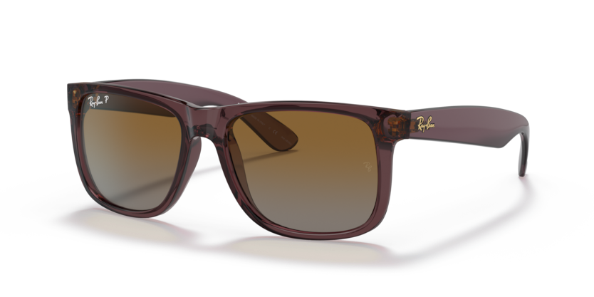 Ray-Ban - Justin - Transparent Dark Brown/Polarized Brown Gradient - 54