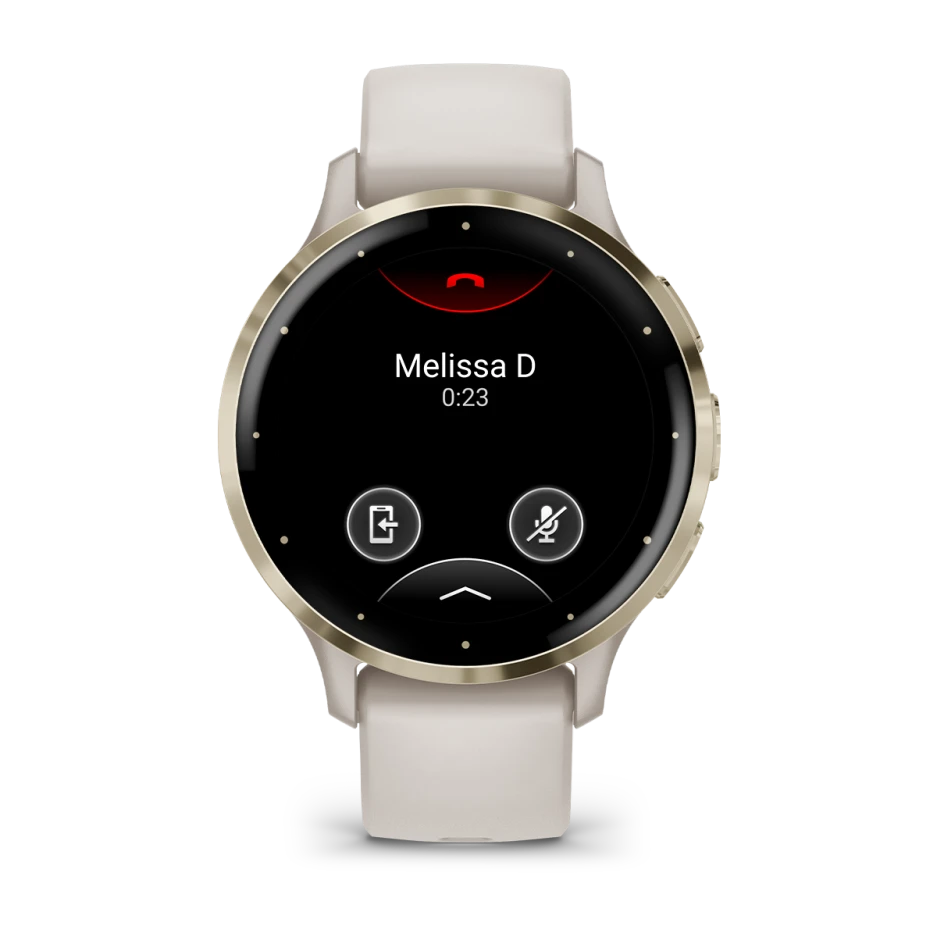 Garmin Venu 3S - Soft Gold Stainless Steel Bezel with Ivory Case and Silicone Band